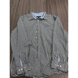 Tommy Hilfiger Men's XXL Classic Fit Black White Gingham Check Shirt Long Sleeve